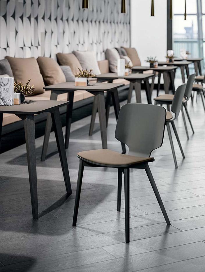 Chaise bar et restaurant avec coque en bois Nitsi - France Bureau