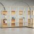 Bibliothèque sur mesure en tube d\'acier étagères bois, gamme Siscaro - France Bureau