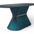 Table de réunion ronde ou ovale avec revetement acoustique, plateau béton brossé, gamme Solaro - France Bureau