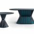 Table de réunion ronde ou ovale avec revetement acoustique, plateau béton brossé, gamme Solaro - France Bureau